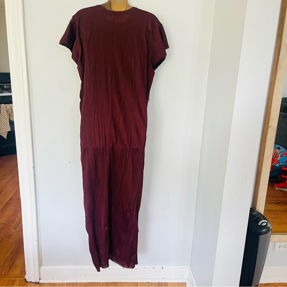 Zara Burgundy Maxi T-Shirt Dress | Relaxed Oversized Fit | Size Small - Picture 4 of 5